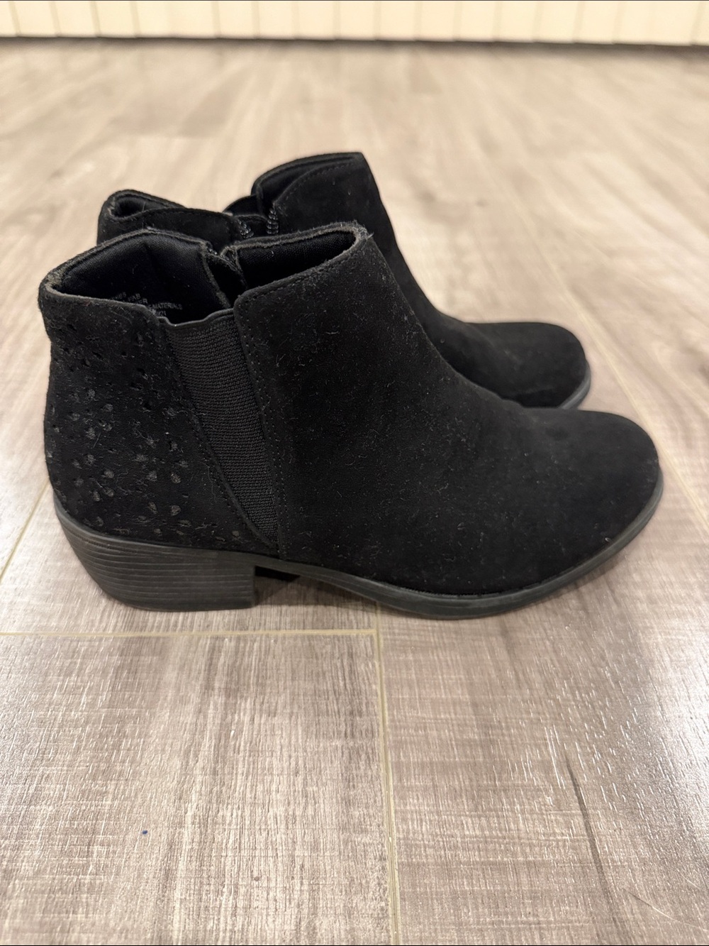 Girls Black Suede Ankle Boots - Classic Chelsea Style
